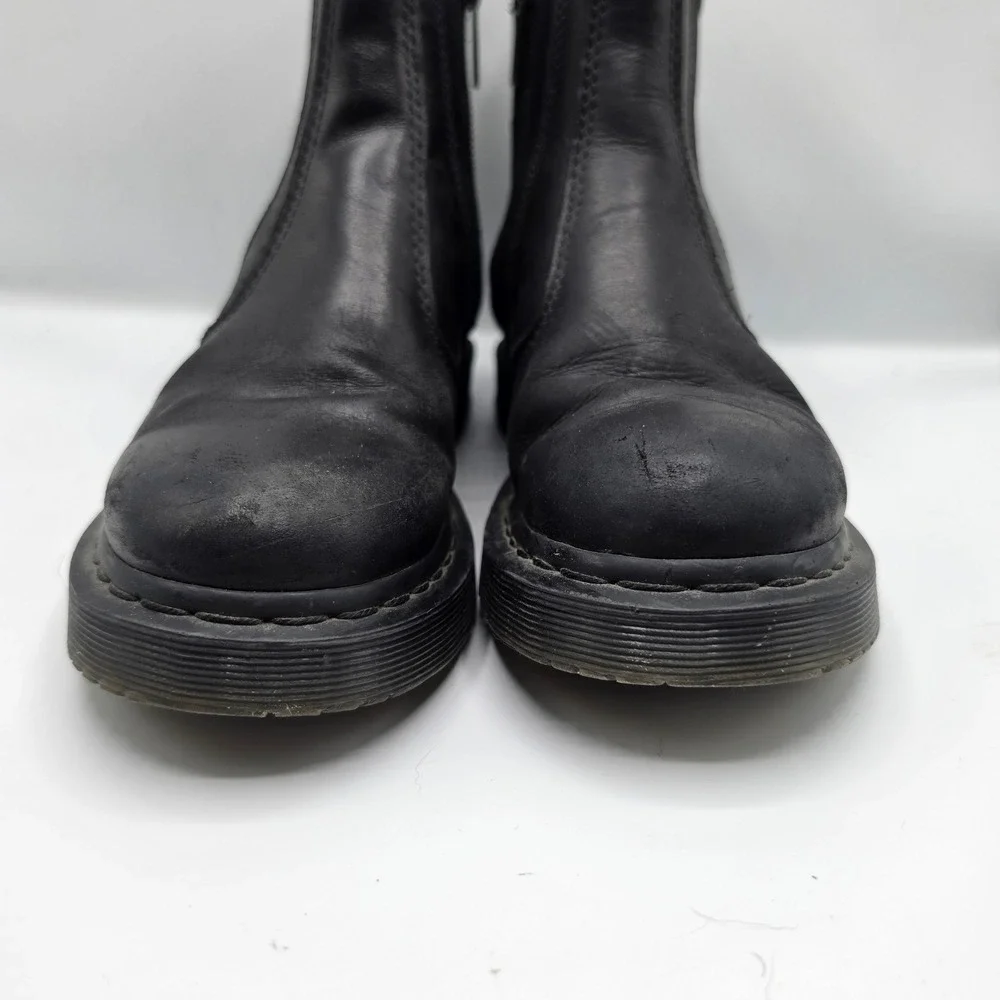 Dr. Martens Womens Black Leather Double Zip Ankle Boots Bouncing Soles Boots 8‎